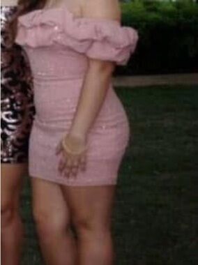 Windsor Blush Off-Shoulder Ruffle Mini Dress